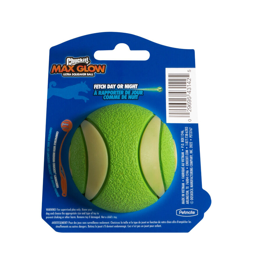 Chuckit! Max Glow Ultra Squeaker Bola com Brilho para c&atilde;es, , large Imagem n&uacute;mero 4